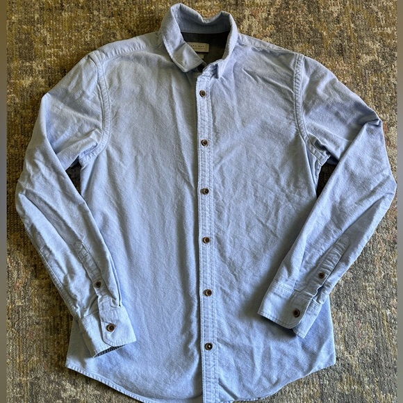 Zara Man Light Blue Button-Up Shirt Slim Fit Size Small - Picture 1 of 5